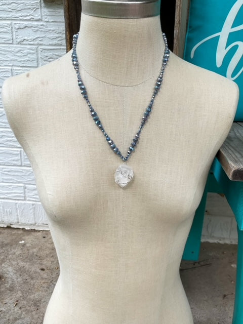 Crystal Quartz Beaded Necklace