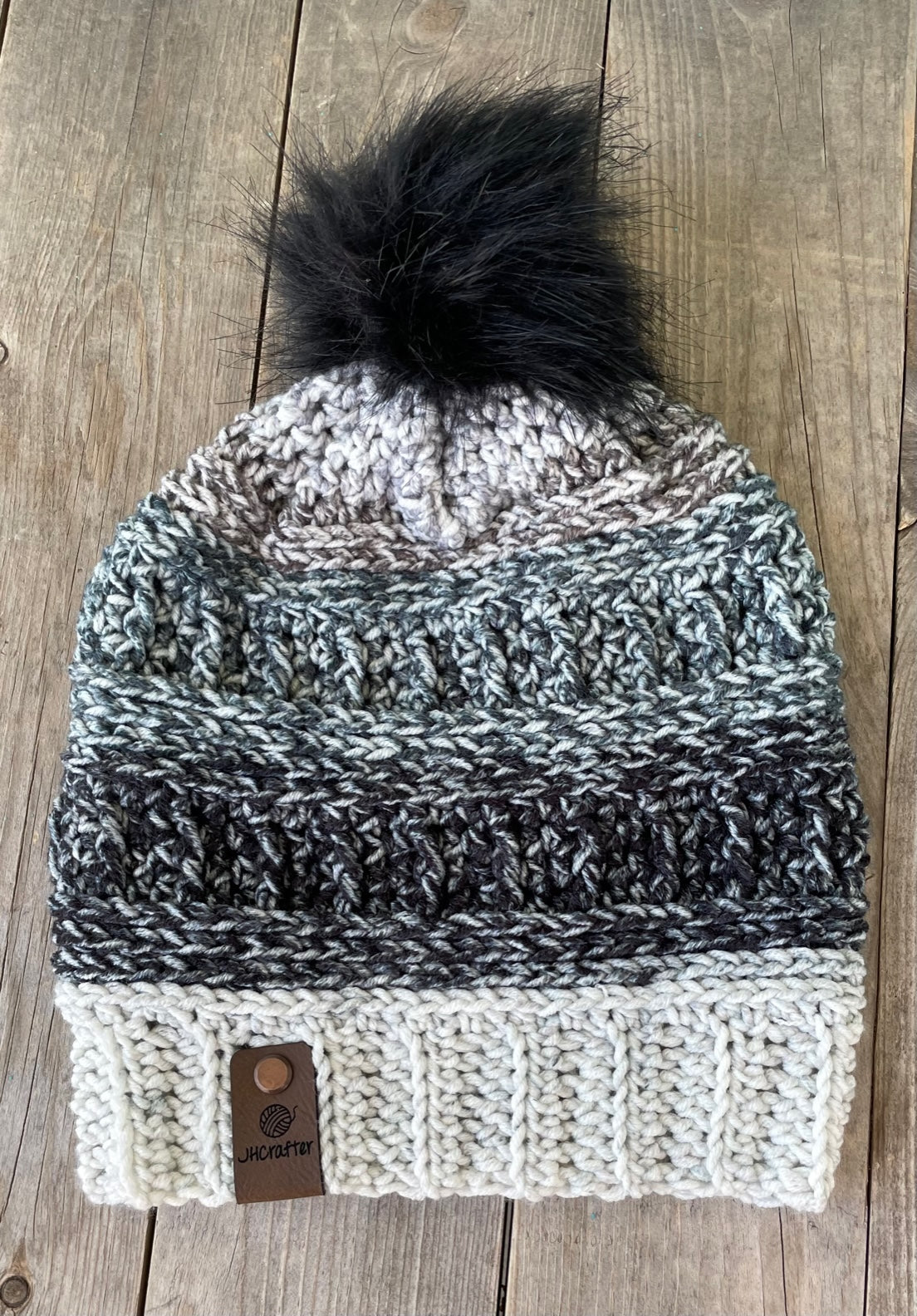 Black and White Puff Hat