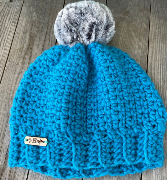 Bright Blue Puff Hat