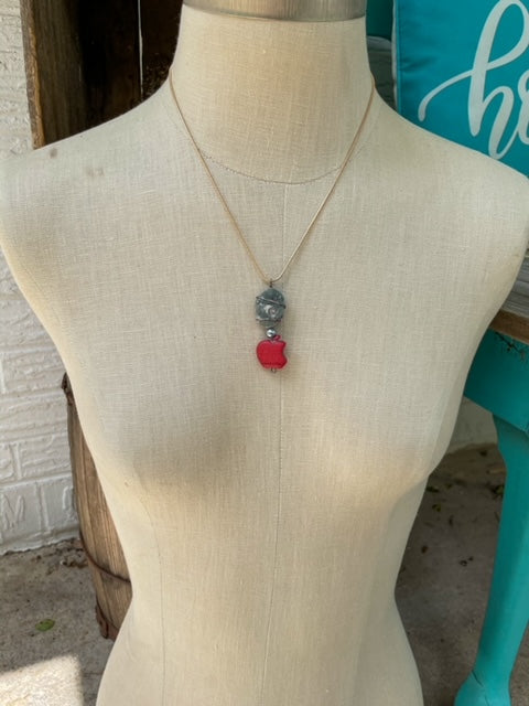 Apple and Basalt Necklace