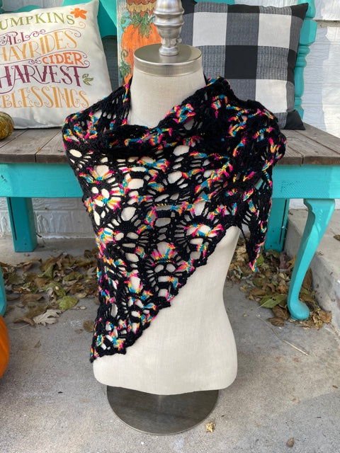 Skulls and Rainbows Shawl